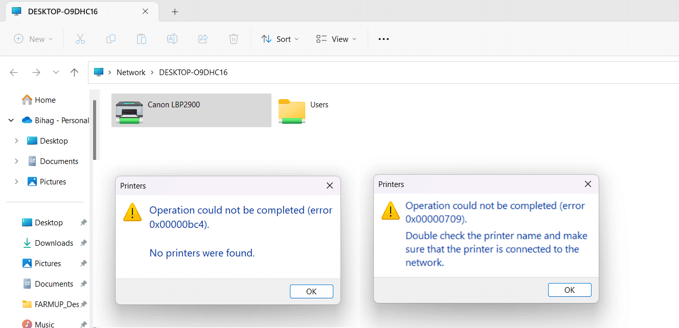 Sửa lỗi Printer Error 0x00000bc4 hoặc 0x00000709 trên Windows 11 22H2