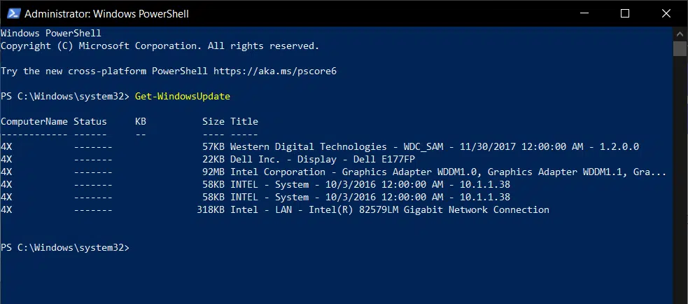 Ngăn chặn cập nhật Windows 10 với PowerShell module